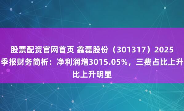 股票配资官网首页 鑫磊股份（301317）2025年一季报财务简析：净利润增3015.05%，三费占比上升明显