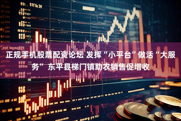 正规手机股票配资论坛 发挥“小平台”做活“大服务” 东平县梯门镇助农销售促增收